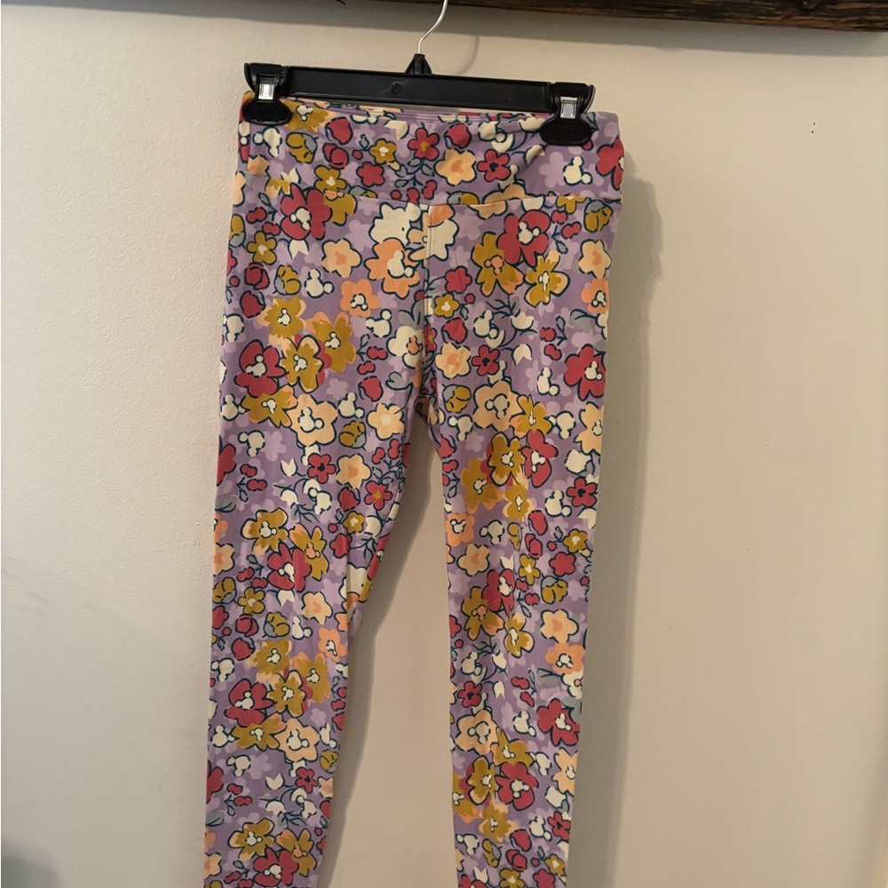 Vibrant Purple and Yellow Floral Leggings